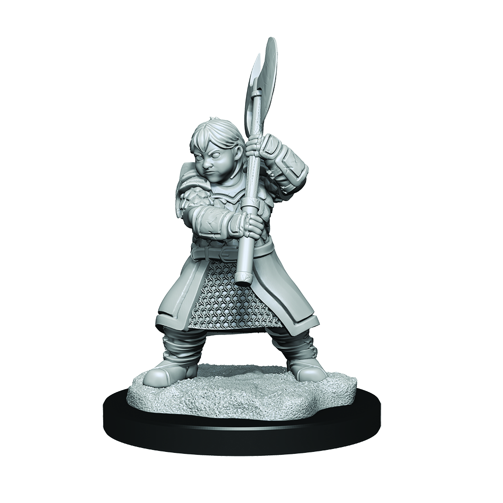 Critical Role Unpainted Miniatures Dwarf Dwendalian Empire Fighter Female (2)-1