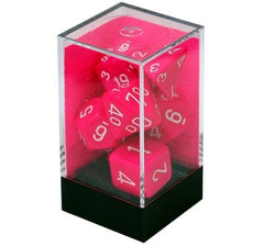 CHX 25444 Opaque Polyhedral Pink/white 7-Die Set-1