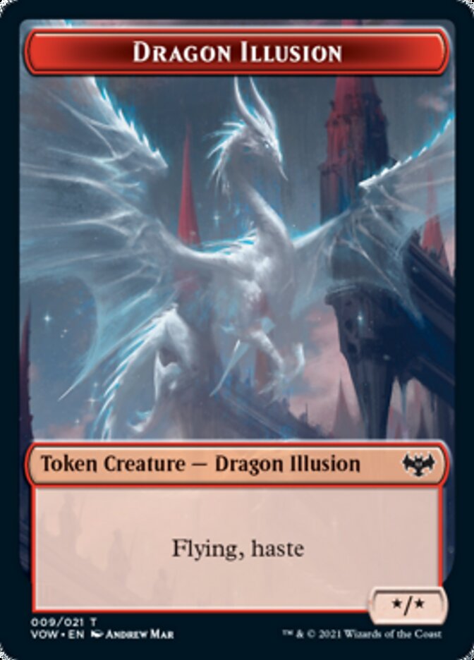 Blood // Dragon Illusion Double-Sided Token [Innistrad: Crimson Vow Tokens]-2