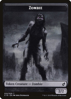 Ob Nixilis, Reignited Emblem // Zombie (010) Double-Sided Token [Commander 2019 Tokens]-2