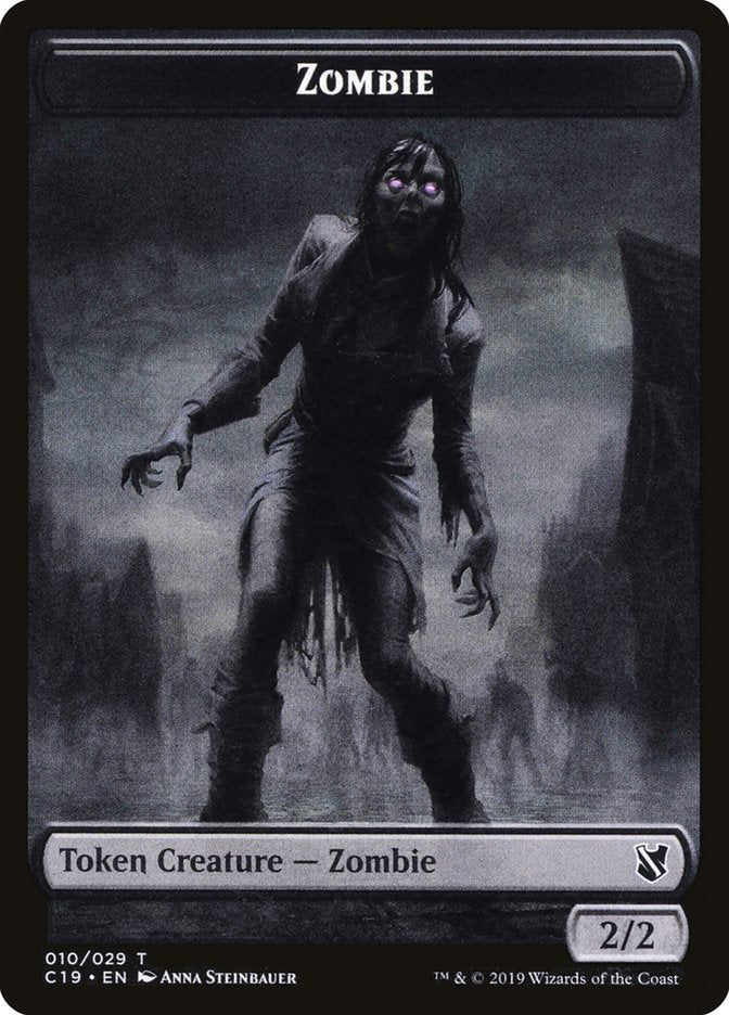 Ob Nixilis, Reignited Emblem // Zombie (010) Double-Sided Token [Commander 2019 Tokens]-2