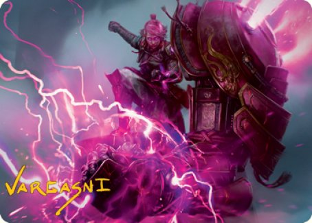 Voltage Surge Art Card (Gold-Stamped Signature) [Kamigawa: Neon Dynasty Art Series]-1