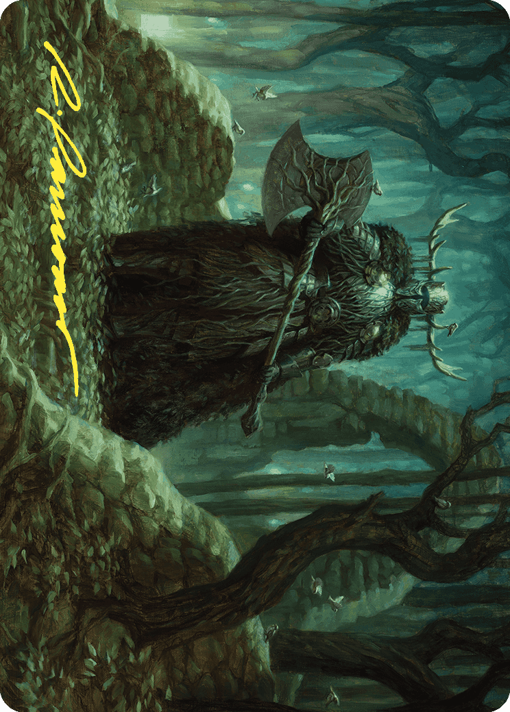 Mosswood Dreadknight Art Card (Gold-Stamped Signature) [Wilds of Eldraine Art Series]-1