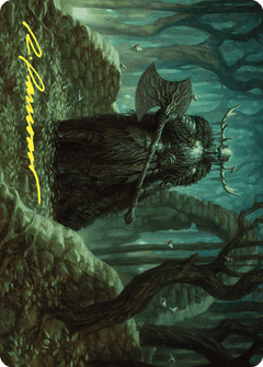 Mosswood Dreadknight Art Card (Gold-Stamped Signature) [Wilds of Eldraine Art Series]-1