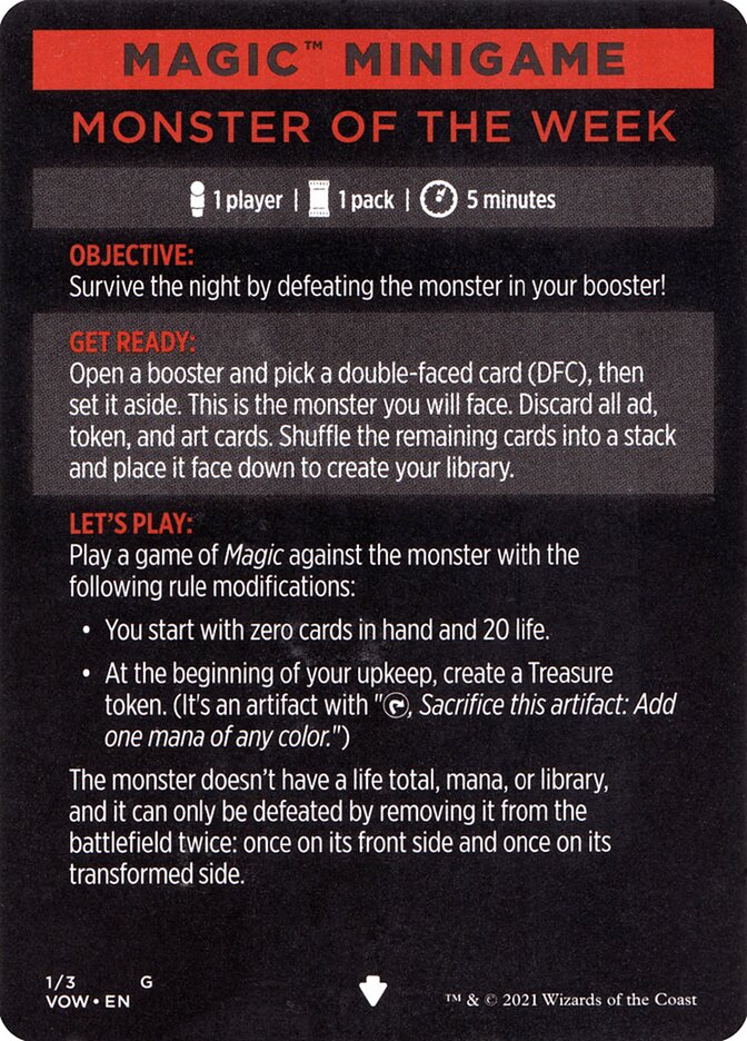 Monster of The Week (Magic Minigame) [Innistrad: Crimson Vow Minigame]-1