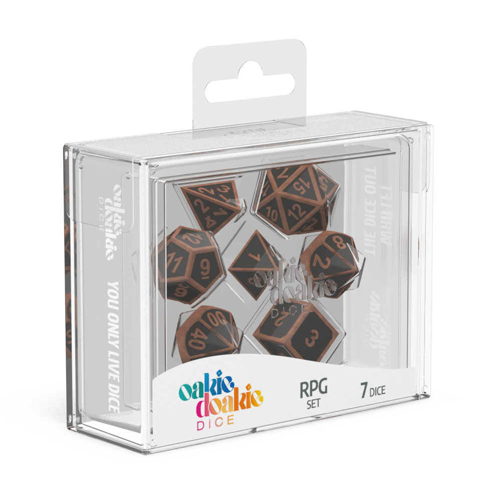 Oakie Doakie Dice RPG Set Metal Dice - Steampunk (7)-1