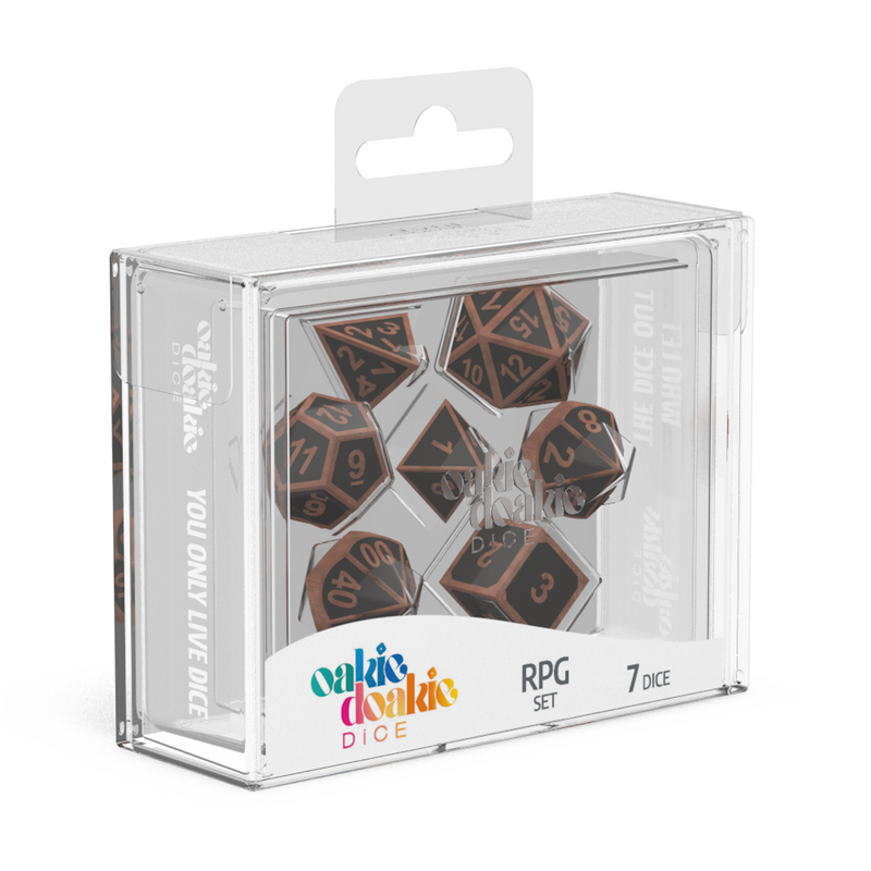 Oakie Doakie Dice RPG Set Metal Dice - Steampunk (7)-1