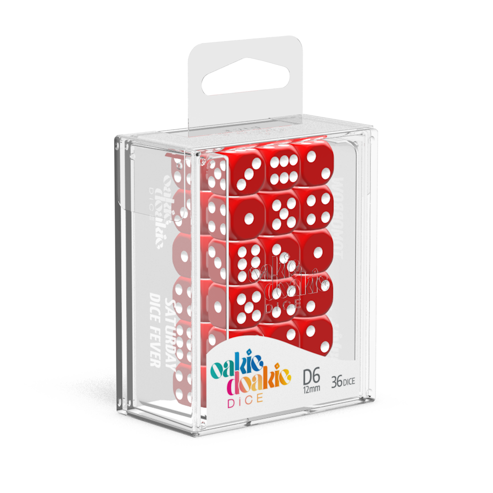 Oakie Doakie Dice D6 12 mm Solid - Red (36)-1