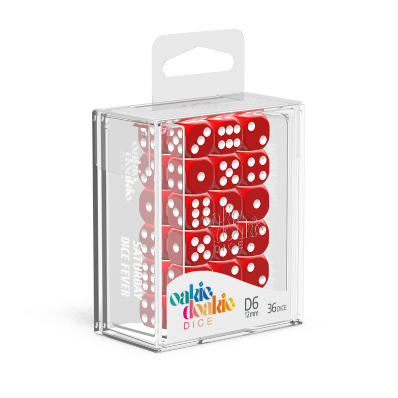 Oakie Doakie Dice D6 12 mm Solid - Red (36)-1