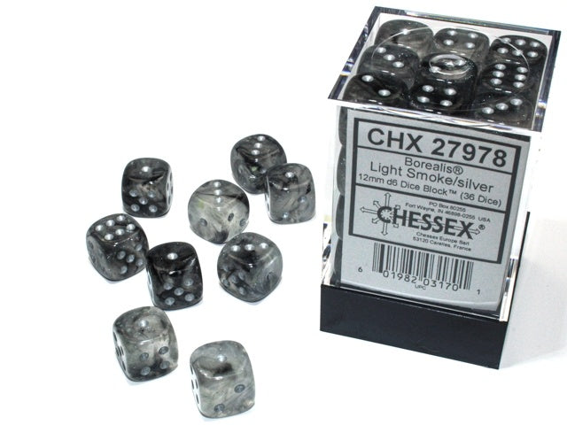 CHX 27978 Borealis 12mm d6 Light Smoke/silver Luminary Block (36)-1