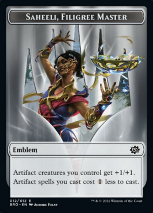 Powerstone // Saheeli, Filigree Master Emblem Double-Sided Token [The Brothers' War Tokens]-2