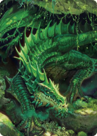 Lurking Green Dragon Art Card [Commander Legends: Battle for Baldur's Gate Art Series]-1