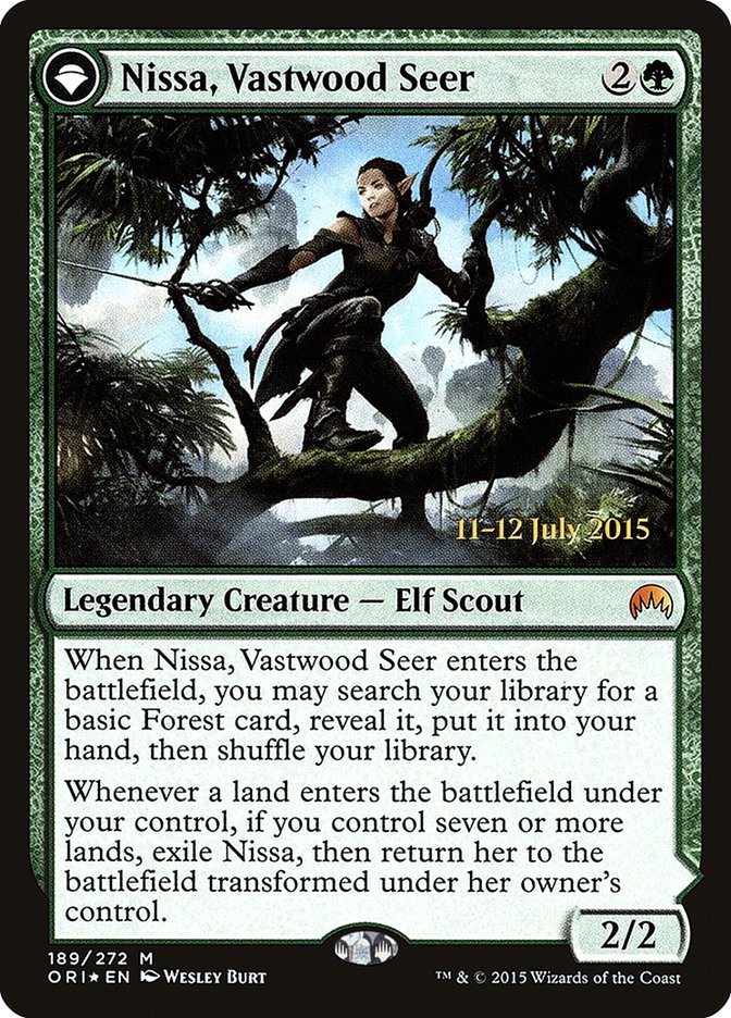 Nissa, Vastwood Seer // Nissa, Sage Animist [Magic Origins Prerelease Promos]-1