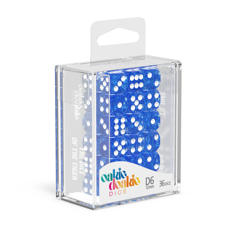Oakie Doakie Dice D6 12 mm Speckled - Blue (36)-1