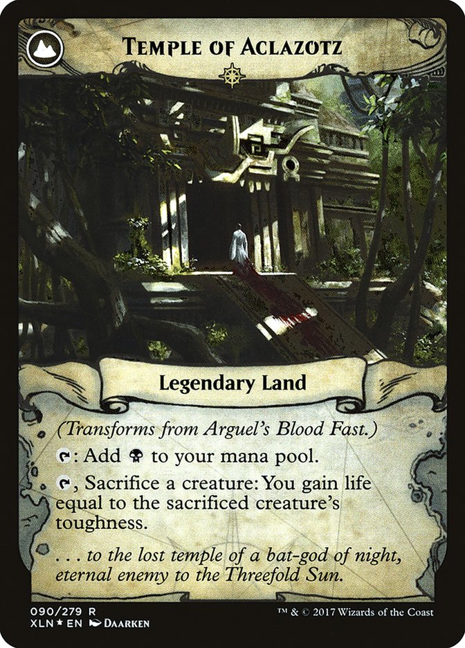 Arguel's Blood Fast // Temple of Aclazotz [Ixalan Prerelease Promos]-2