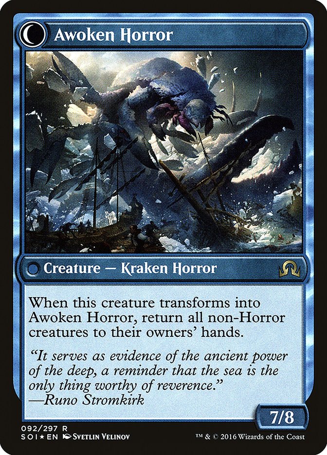 Thing in the Ice // Awoken Horror [Shadows over Innistrad Prerelease Promos]-2