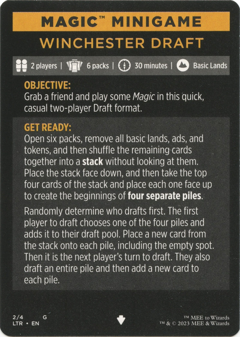 Winchester Draft (Magic Minigame) [The Lord of the Rings: Tales of Middle-Earth Minigame]-1