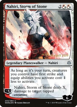 Nahiri, Storm of Stone [War of the Spark Promos]-1