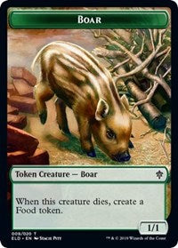 Boar // Food (17) Double-Sided Token [Throne of Eldraine Tokens]-1