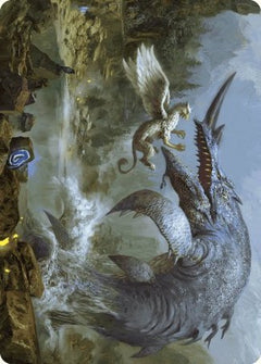 Horned Loch-Whale Art Card [Wilds of Eldraine Art Series]-1
