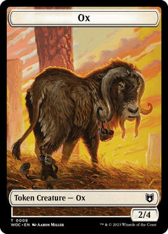 Ox // Human Soldier Double-Sided Token [Wilds of Eldraine Commander Tokens]-1