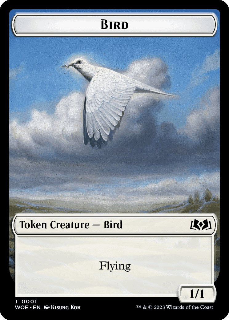 Bird // Human Double-Sided Token [Wilds of Eldraine Commander Tokens]-1