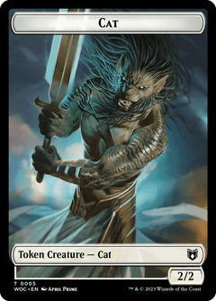Cat (0005) // Human Double-Sided Token [Wilds of Eldraine Commander Tokens]-1
