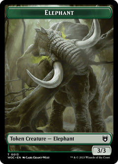 Elephant // Saproling Double-Sided Token [Wilds of Eldraine Commander Tokens]-1