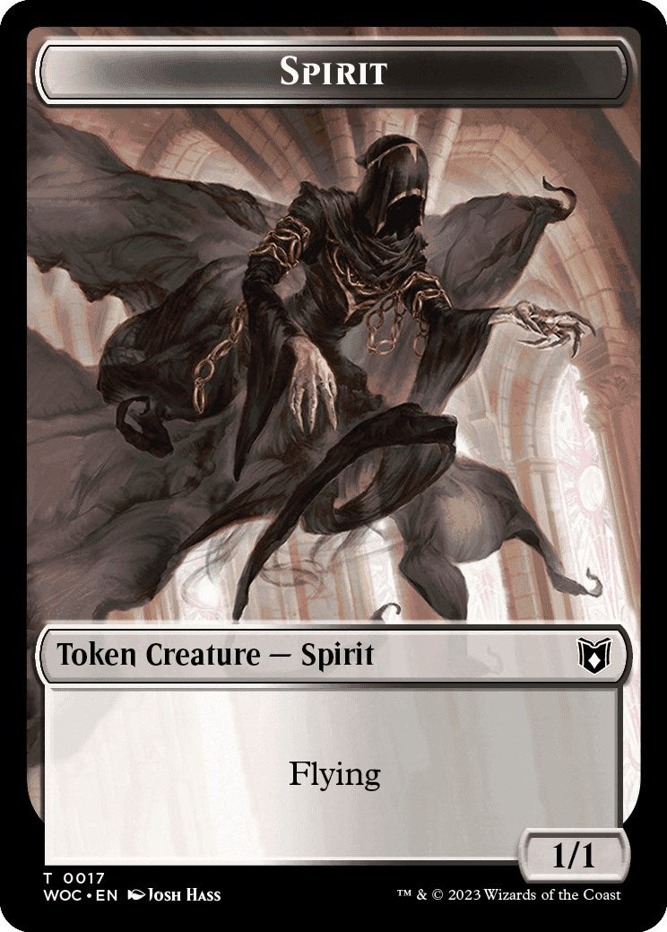 Spirit // Saproling Double-Sided Token [Wilds of Eldraine Commander Tokens]-1