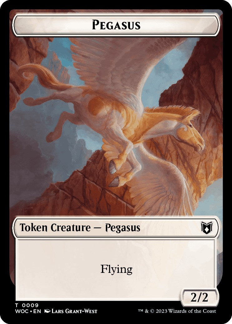 Pegasus // Saproling Double-Sided Token [Wilds of Eldraine Commander Tokens]-1