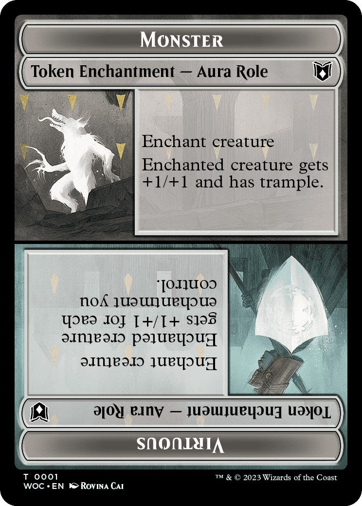 Monster Role / Virtuous Role // Royal Role / Virtuous Role Double-Sided Token [Wilds of Eldraine Commander Tokens]-1