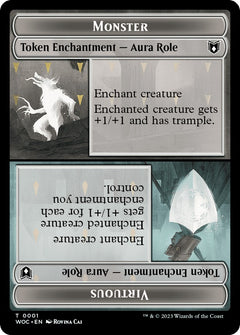 Monster Role / Virtuous Role // Royal Role / Virtuous Role Double-Sided Token [Wilds of Eldraine Commander Tokens]-1