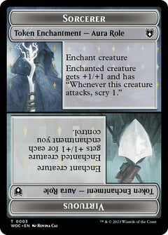 Sorcerer Role / Virtuous Role // Monster Role / Virtuous Role Double-Sided Token [Wilds of Eldraine Commander Tokens]-1