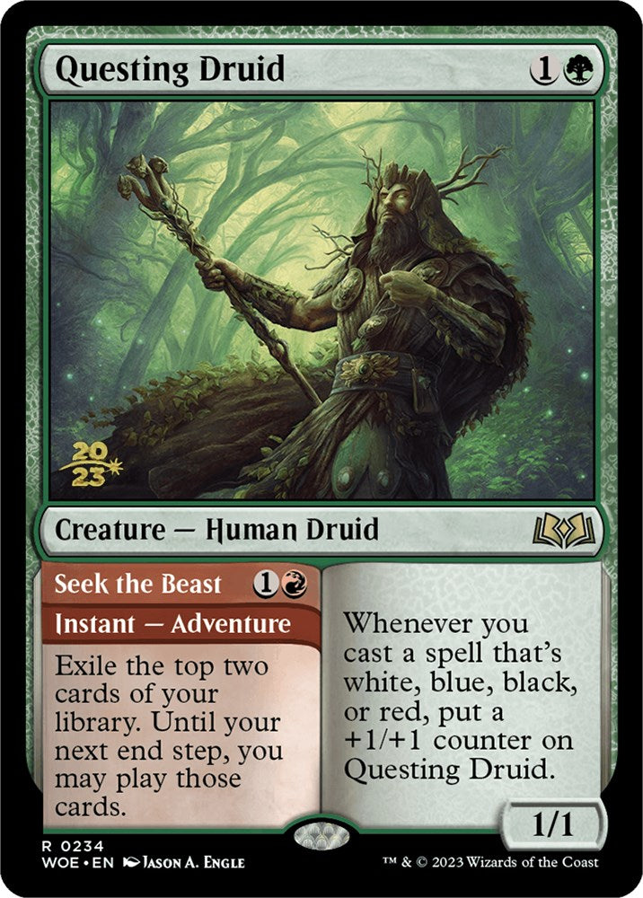 Questing Druid // Seek the Beast [Wilds of Eldraine Prerelease Promos]-2