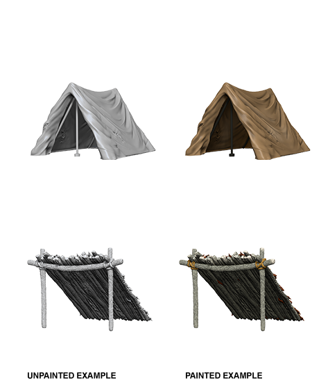 WizKids Deep Cuts Unpainted Miniatures Tent & Lean-To-1