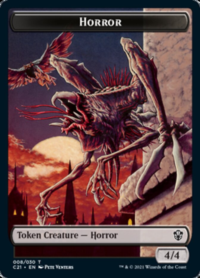Zombie // Horror Double-Sided Token [Commander 2021 Tokens]-2