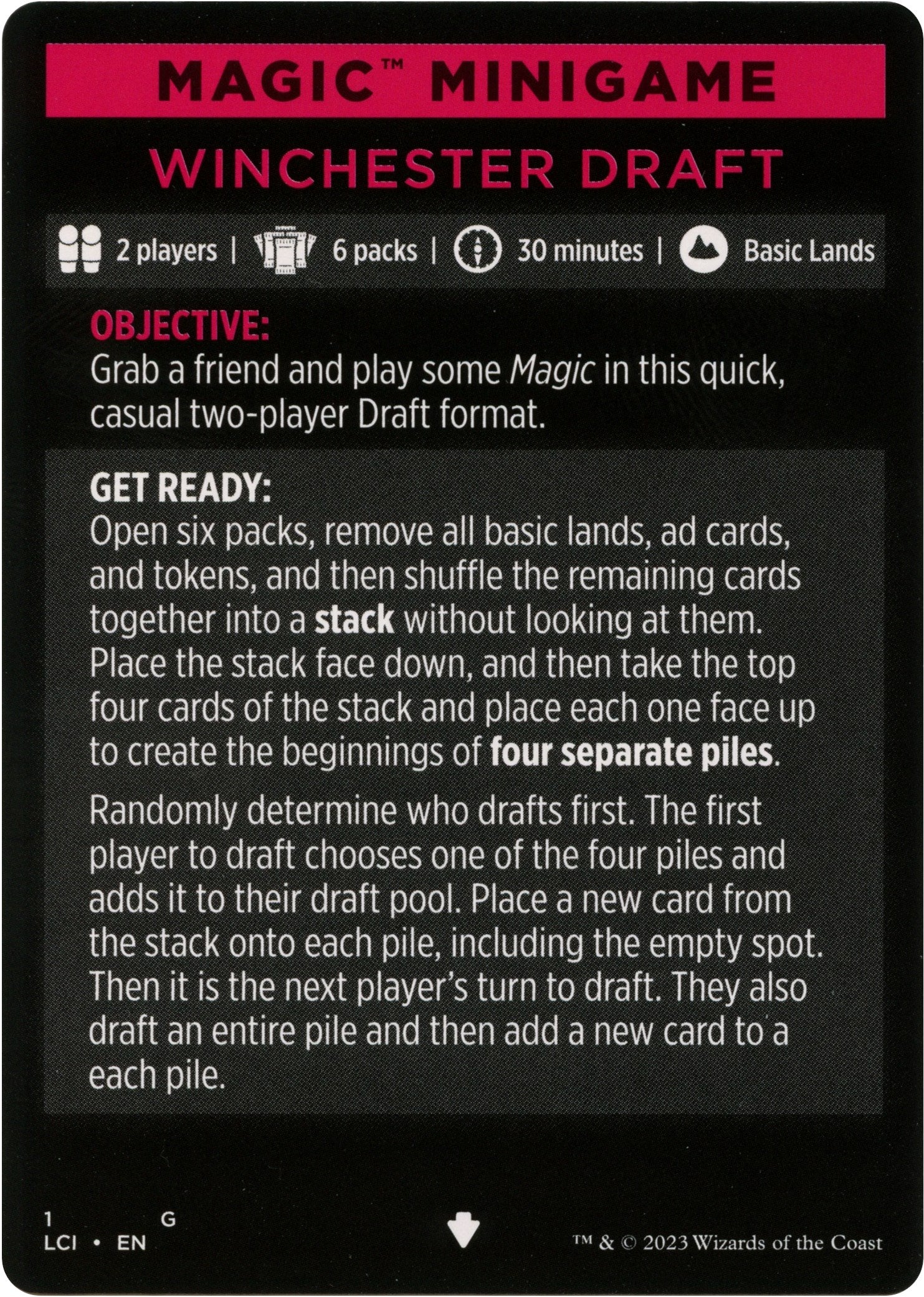 Winchester Draft (Magic Minigame) [The Lost Caverns of Ixalan Minigame]-1