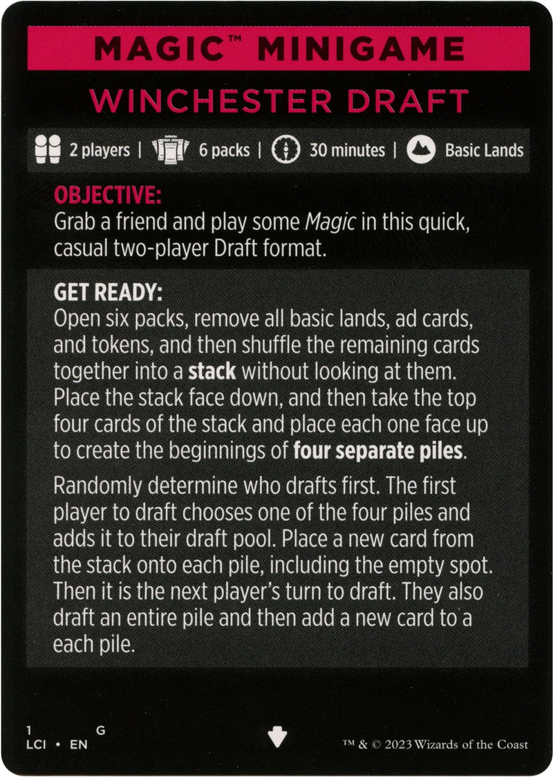 Winchester Draft (Magic Minigame) [The Lost Caverns of Ixalan Minigame]-1