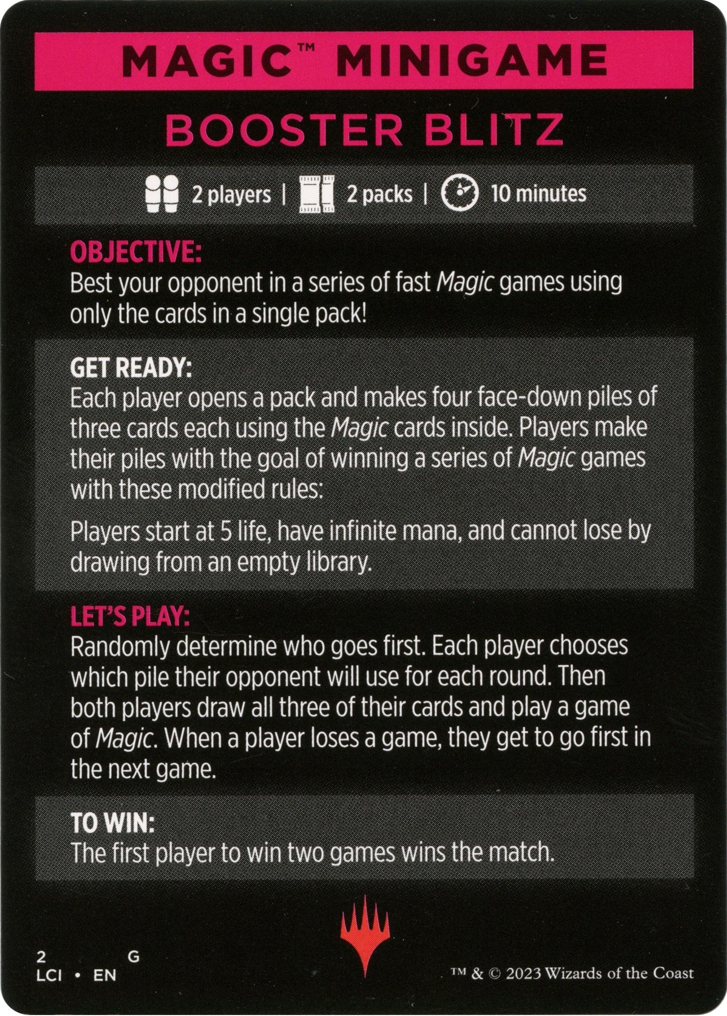 Booster Blitz (Magic Minigame) [The Lost Caverns of Ixalan Minigame]-1