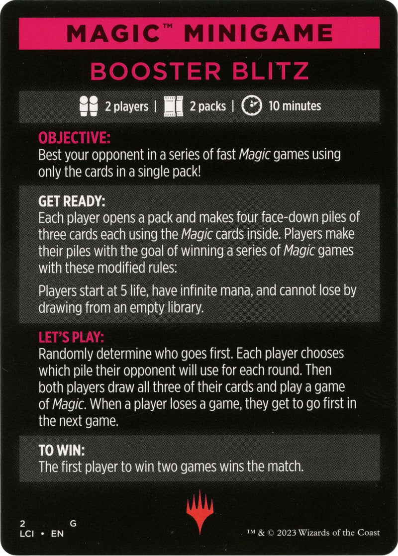 Booster Blitz (Magic Minigame) [The Lost Caverns of Ixalan Minigame]-1