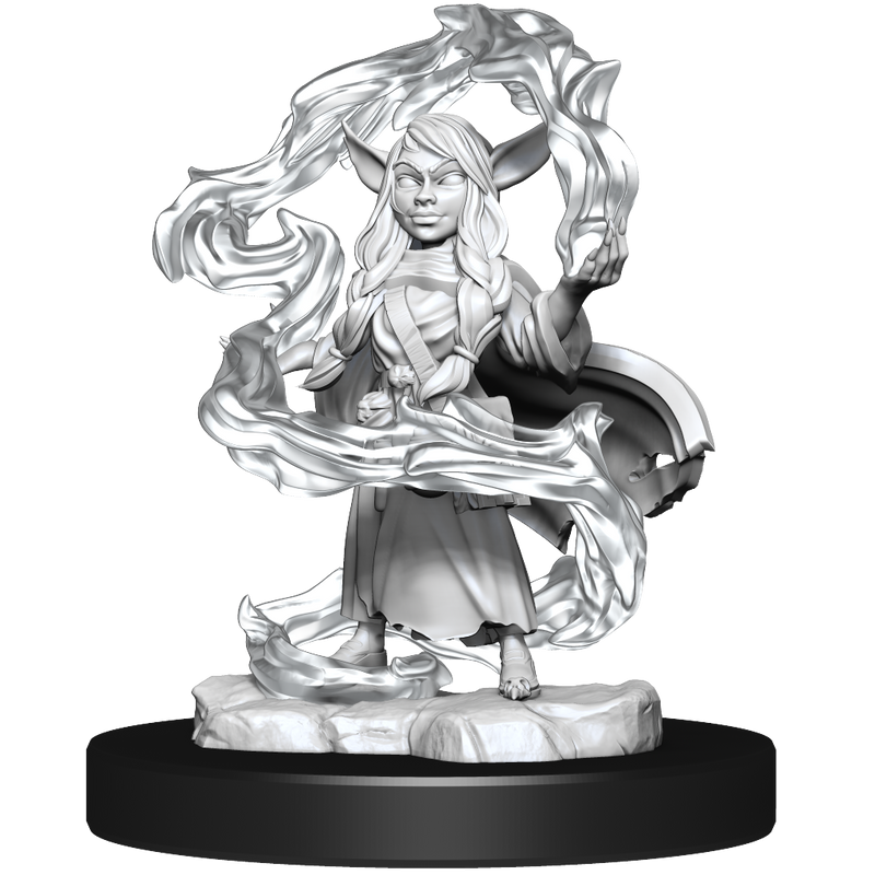 Critical Role Unpainted Miniatures Goblin Sorceror and Rogue Female (2)-1