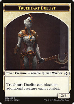 Zombie // Trueheart Duelist Double-Sided Token [Amonkhet Tokens]-2