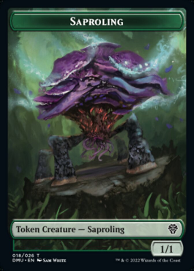 Saproling // Dragon Double-Sided Token [Dominaria United Tokens]-1
