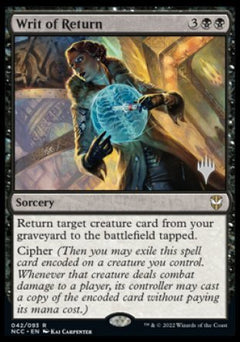 Writ of Return (Promo Pack) [Streets of New Capenna Commander Promos]-1