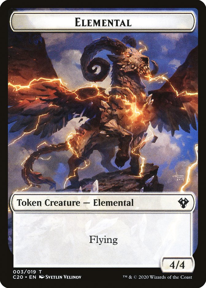 Kraken // Elemental (010) Double-Sided Token [Commander 2020 Tokens]-2