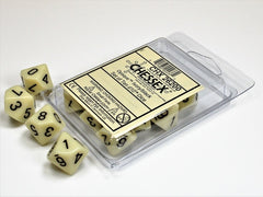 CHX 26200 Opaque Ivory/Black Set of Ten d10s-1