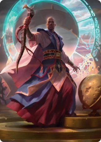 Teferi, Who Slows the Sunset Art Card [Innistrad: Midnight Hunt Art Series]-1