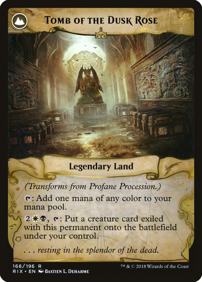 Profane Procession // Tomb of the Dusk Rose [Rivals of Ixalan]-2