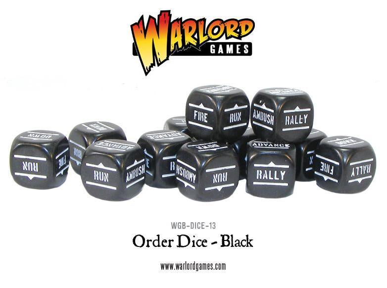 Bolt Action Orders Dice - Black (12)-1