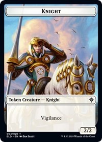 Knight // Food (17) Double-Sided Token [Throne of Eldraine Tokens]-1